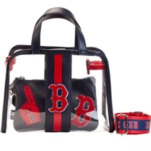 NWT Loungefly MLB Boston Red Sox Clear Tote Crossbody Stadium Bag with Pouch